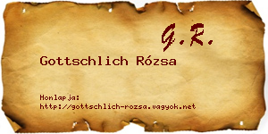 Gottschlich Rózsa névjegykártya